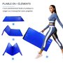 HOMCOM Tapis de sol gymnastique Fitness pliable portable rembourrage mousse 5 cm grand confort revêtement synthétique dim. 2,93L m x 1,15l m bleu