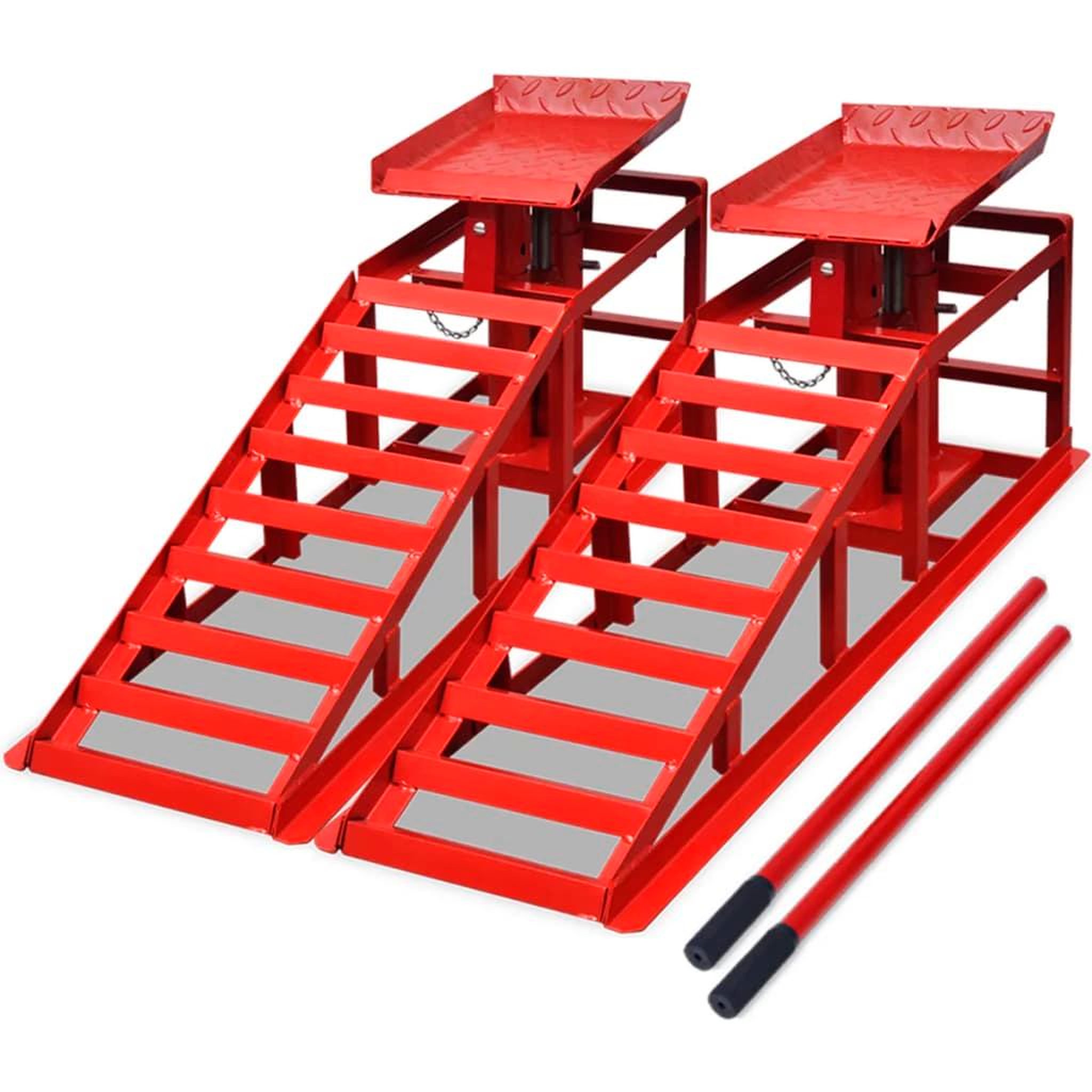 VIDAXL Rampes de reparation auto 2 pcs rouge acier