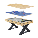 CONCEPT USINE Table multi-jeux en bois ping-pong et billard TEXAS