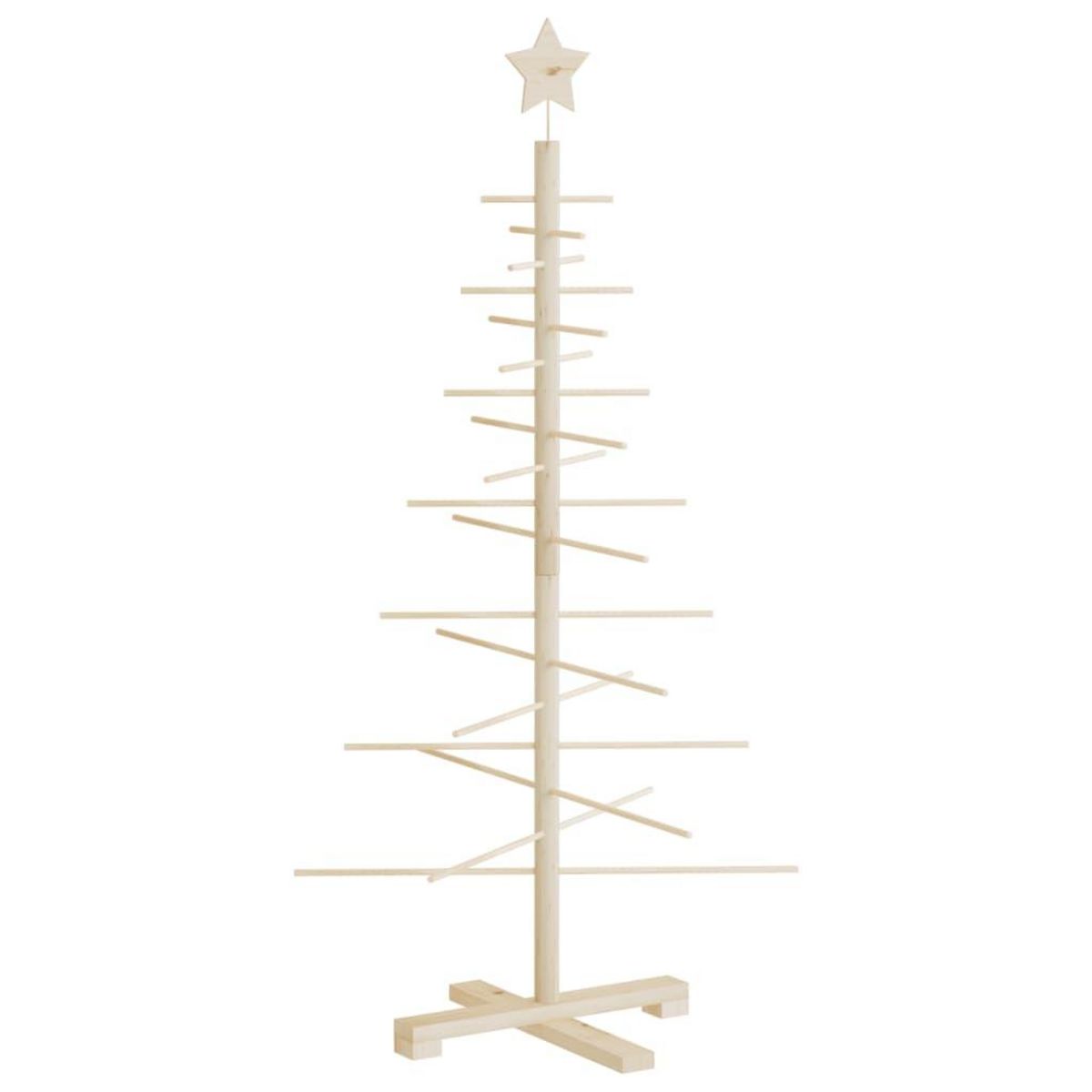 VIDAXL Arbre de Noël en bois pour decoration 125 cm bois massif de pin