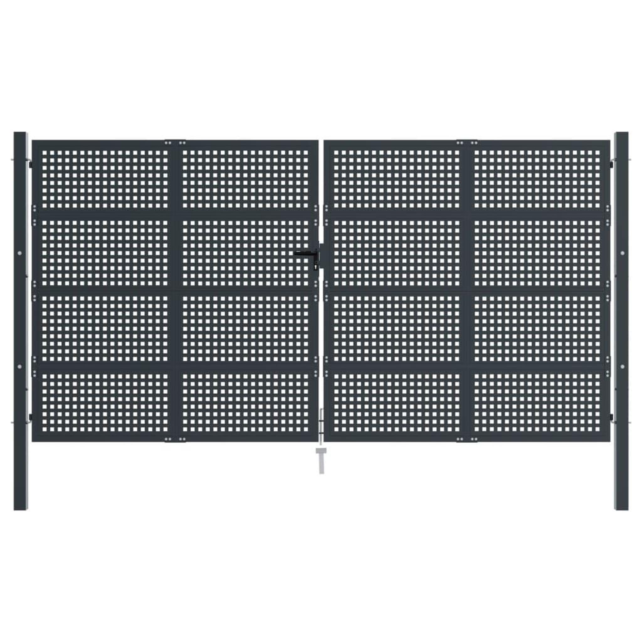 Voir la diapositive 3 : VIDAXL Portail de jardin anthracite 400x175 cm acier