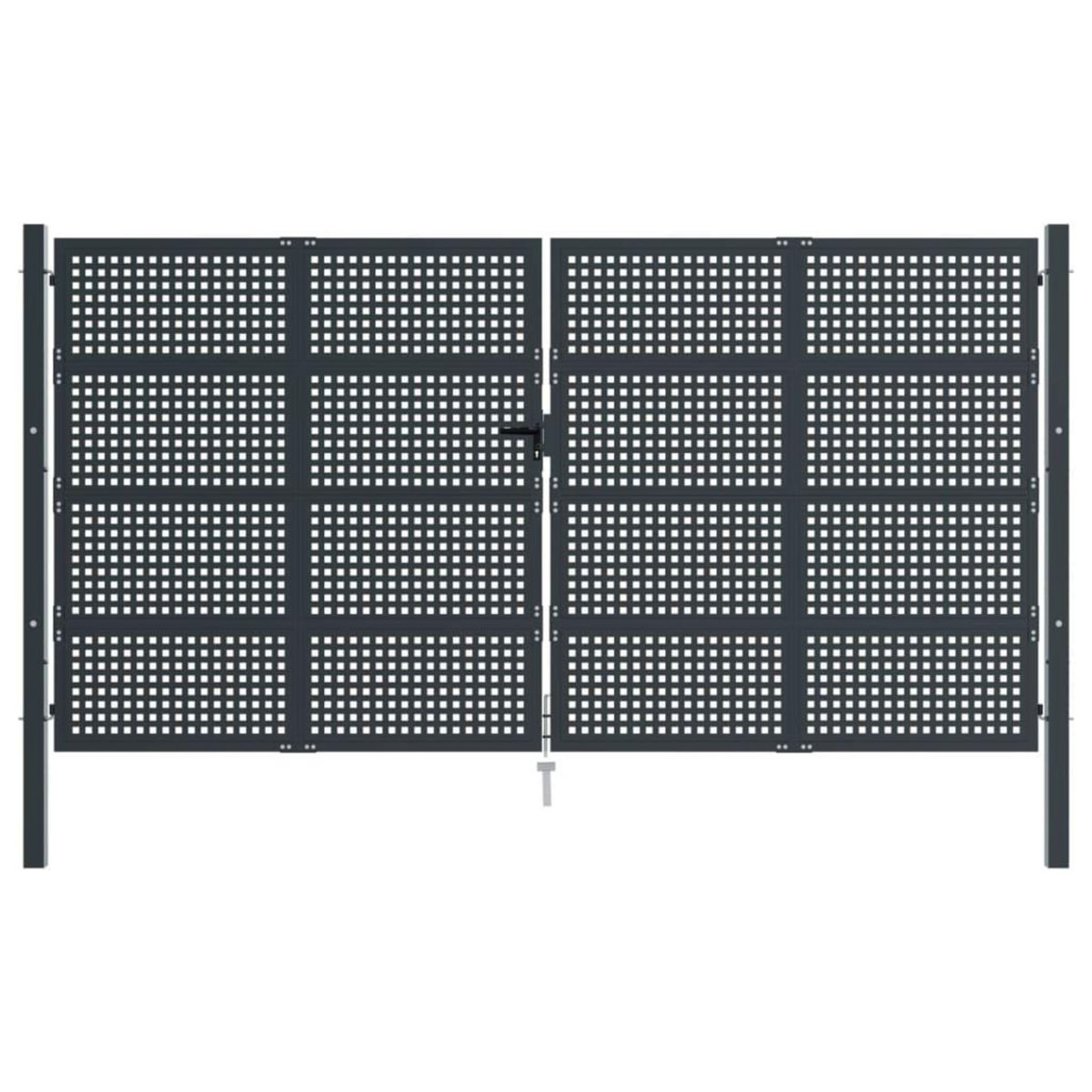 VIDAXL Portail de jardin anthracite 400x175 cm acier