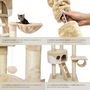 Voir la diapositive 4 : tectake Arbre à chat 243 à 260 cm avec griffoir et plateforme d'escalade beige/blanc