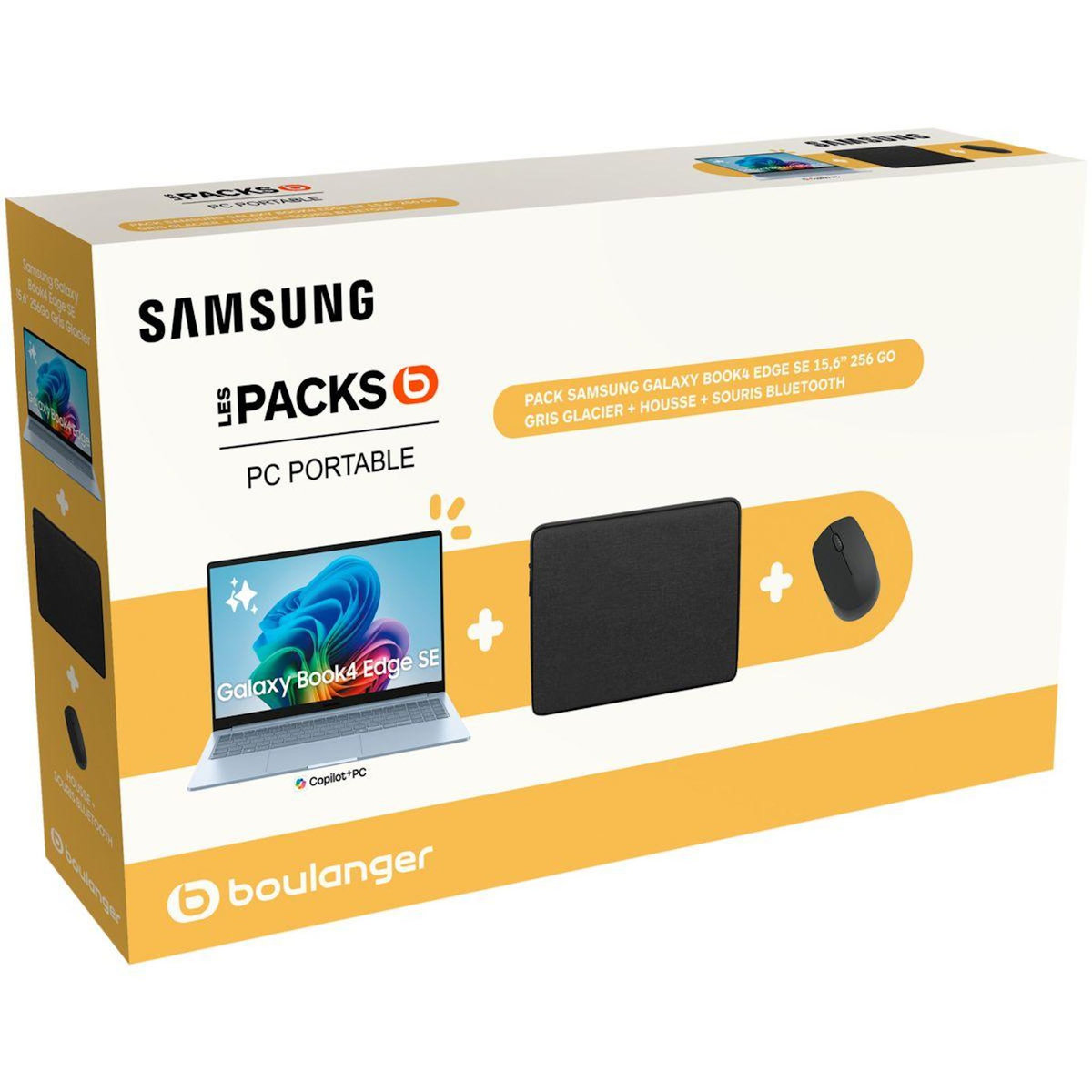 Samsung Ordinateur portable Pack Galaxy Book4 Edge SE 15.6' QC X1 16Go 256Go