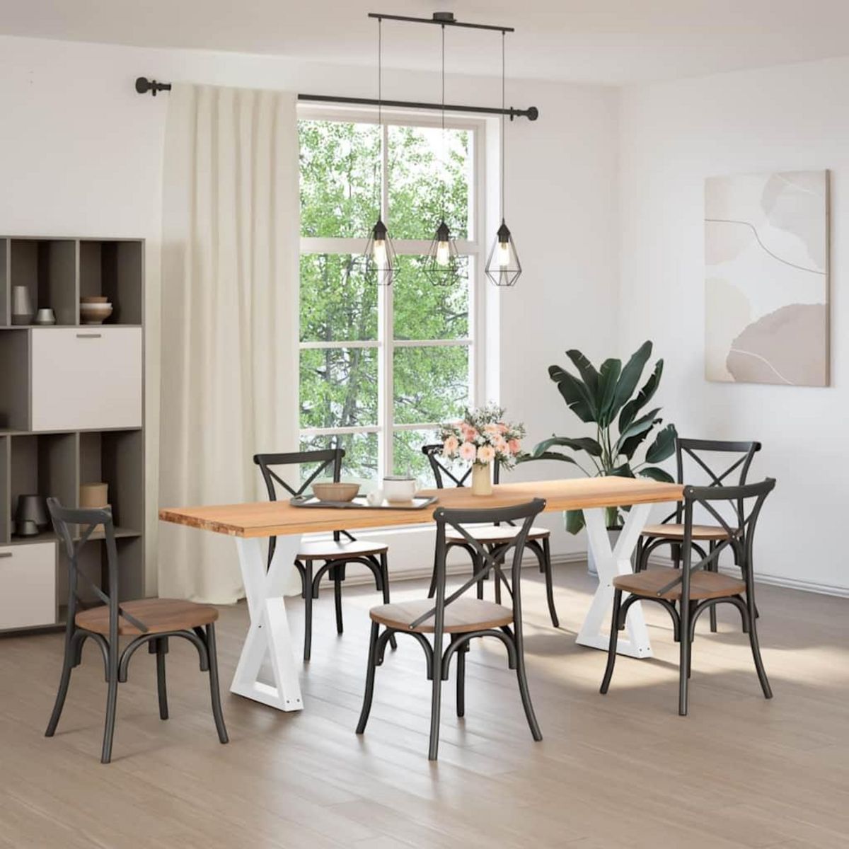 VIDAXL Pieds de table a manger 2pcs blanc 60x(72-73,3)cm acier