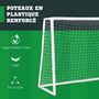 Voir la diapositive 5 : HOMCOM But de football cage de foot but futsal - dim. 3L x 1,2l x 2H m - PVC blanc