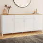 Voir la diapositive 2 : ID MARKET Buffet 180 cm WASHINGTON XXL 4 portes et 1 tiroir bois et blanc