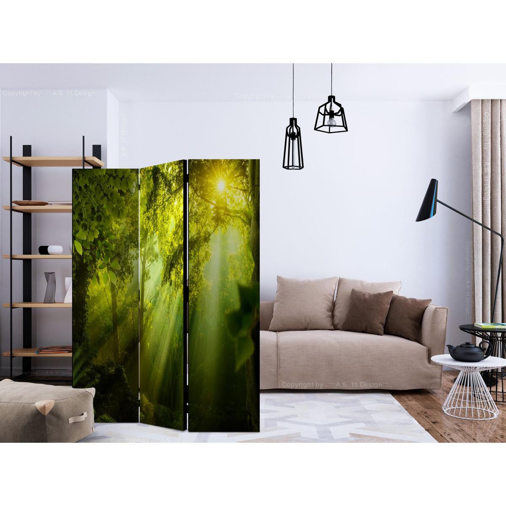 Voir la diapositive 2 : Paris Prix Paravent 3 volets  in a secret forest ii  135x172cm