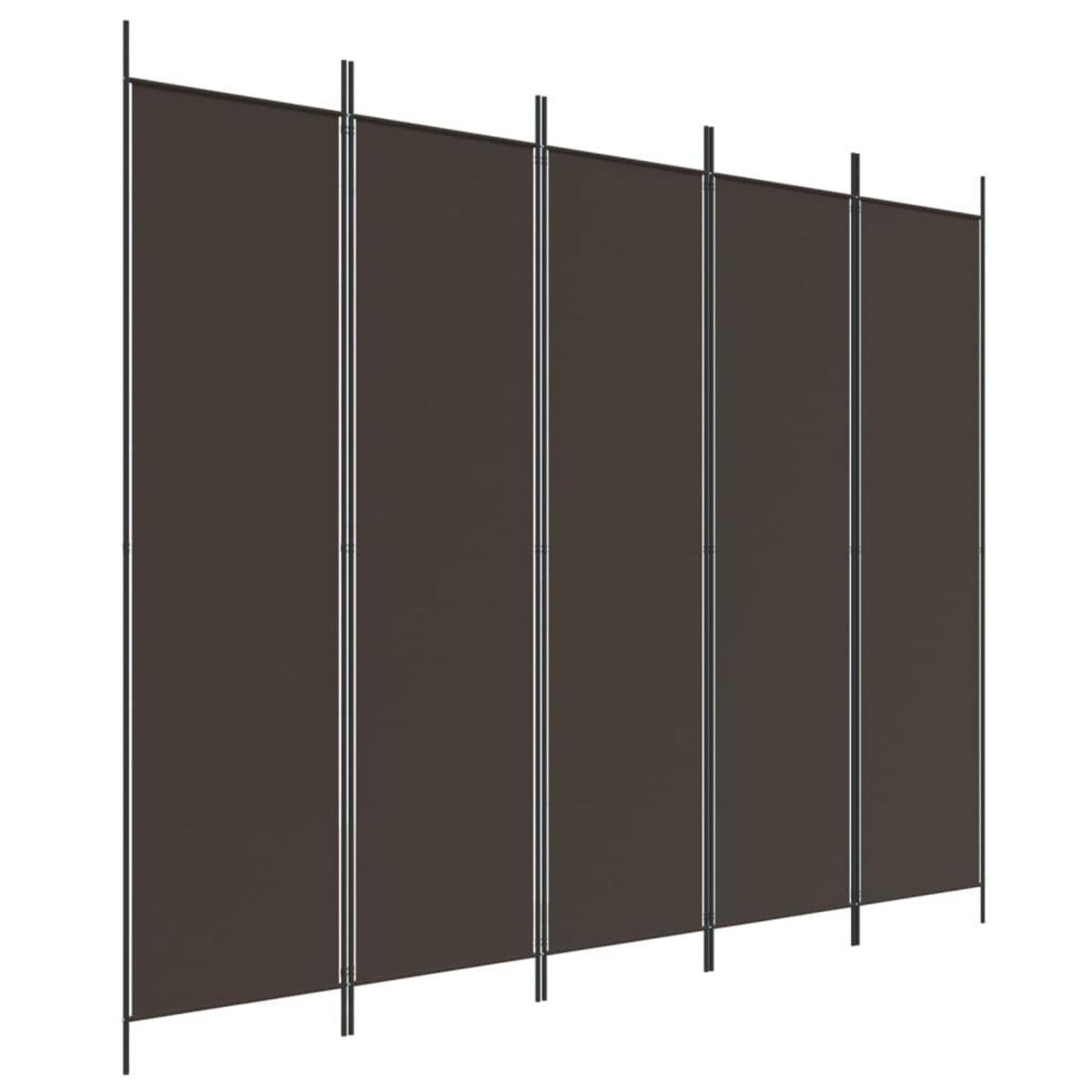 VIDAXL Cloison de separation 5 panneaux Marron 250x200 cm Tissu