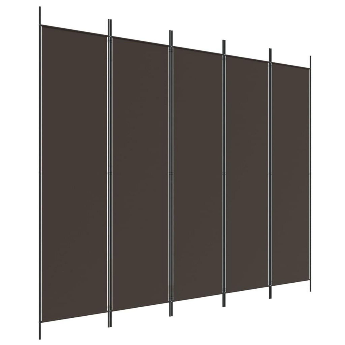 VIDAXL Cloison de separation 5 panneaux Marron 250x200 cm Tissu