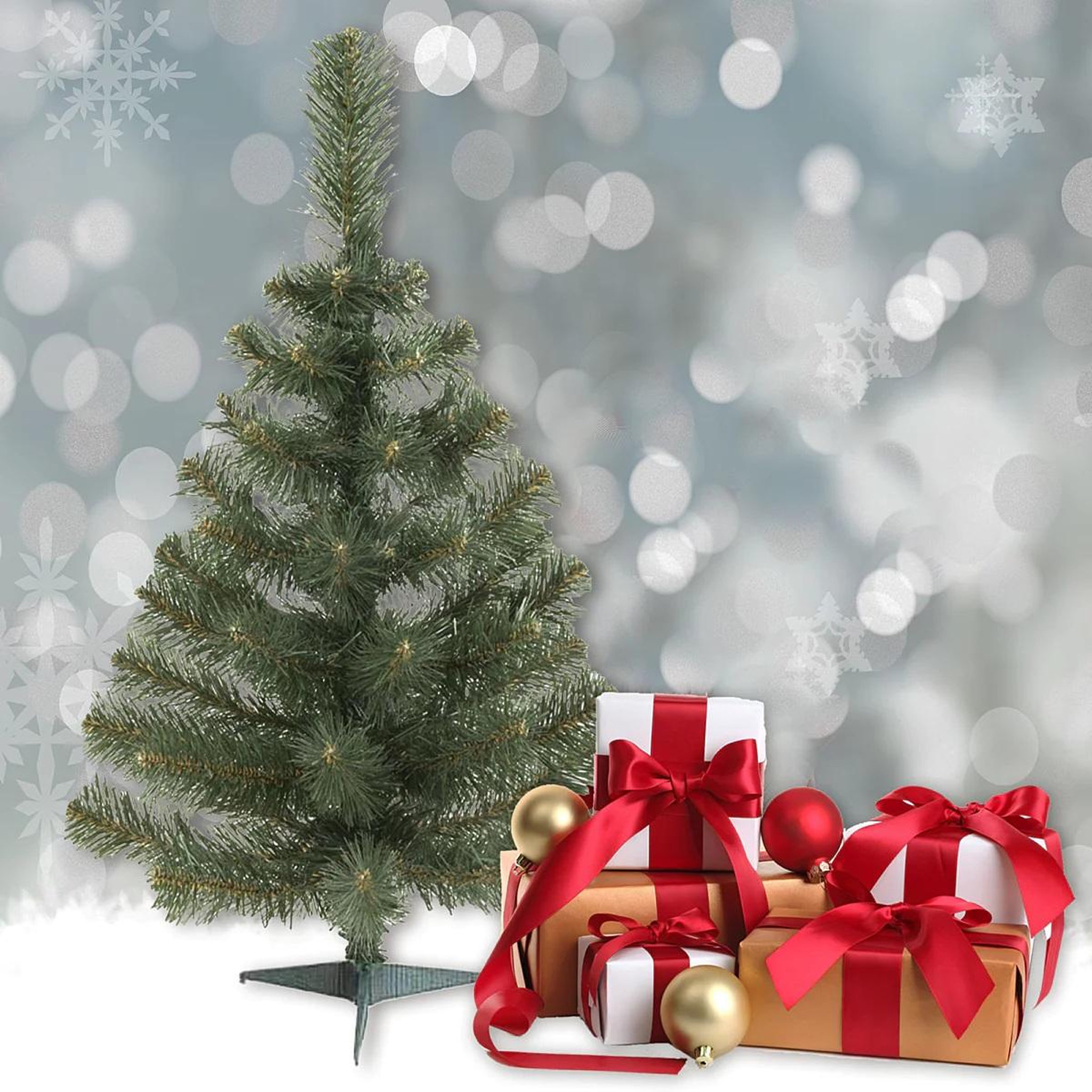 Voir la diapositive 3 : Eden Sapin de noël avec pied en plastique