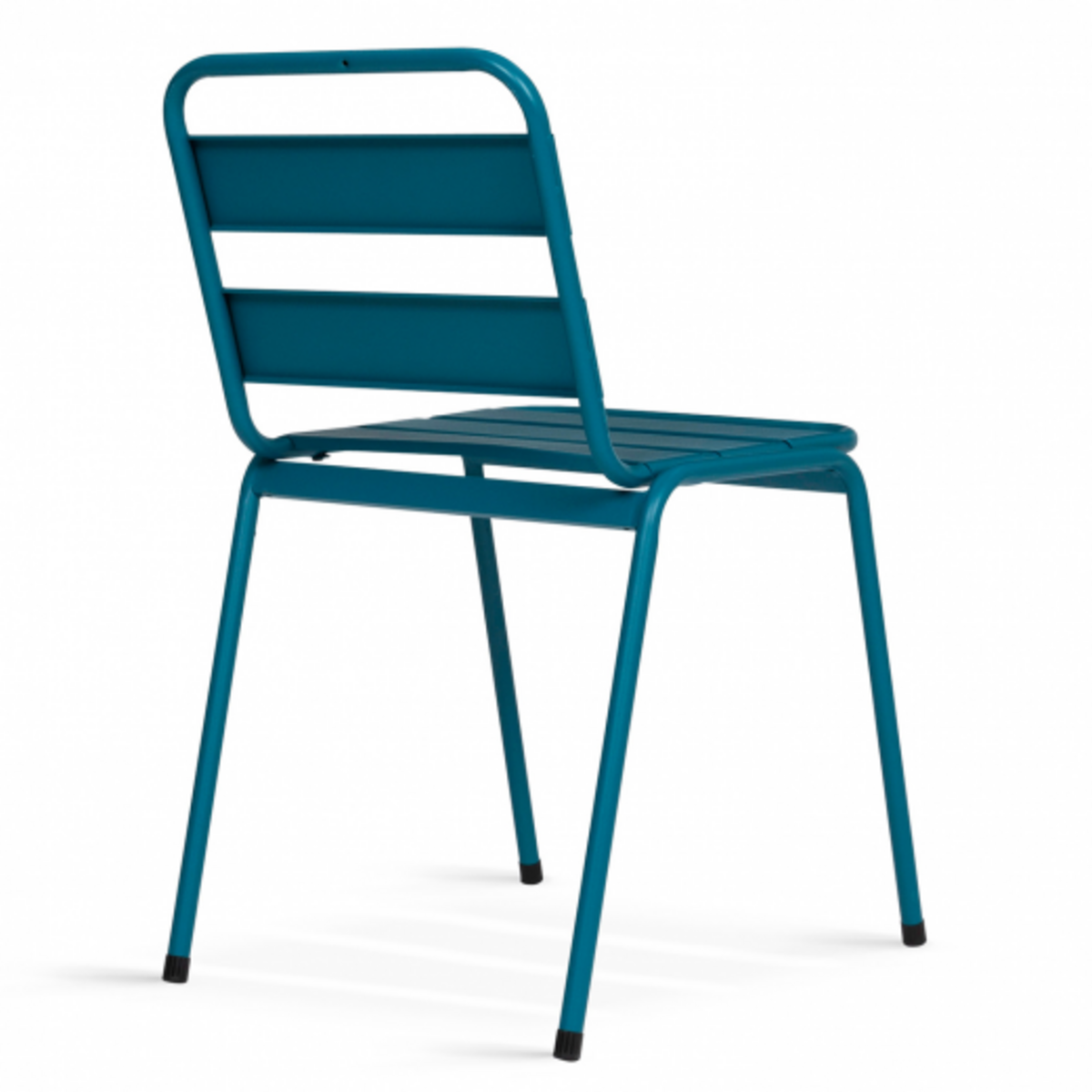 ID MARKET Lot de 6 chaises de jardin VALENCIA en acier mix color gris anthracite, noir et bleu