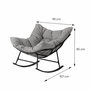 Voir la diapositive 3 : CONCEPT USINE Fauteuil à bascule d'intérieur et d'extérieur gris QUITO