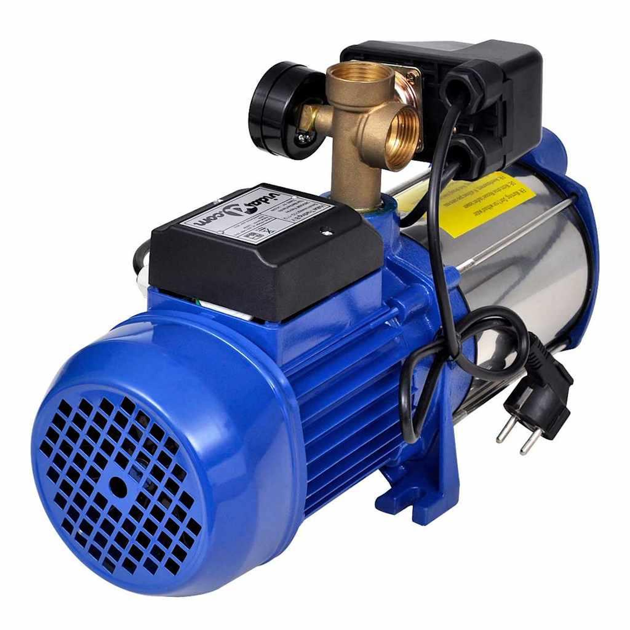 Voir la diapositive 3 : VIDAXL Pompe a jet avec manometre 1300 W 5100 L/h Bleu