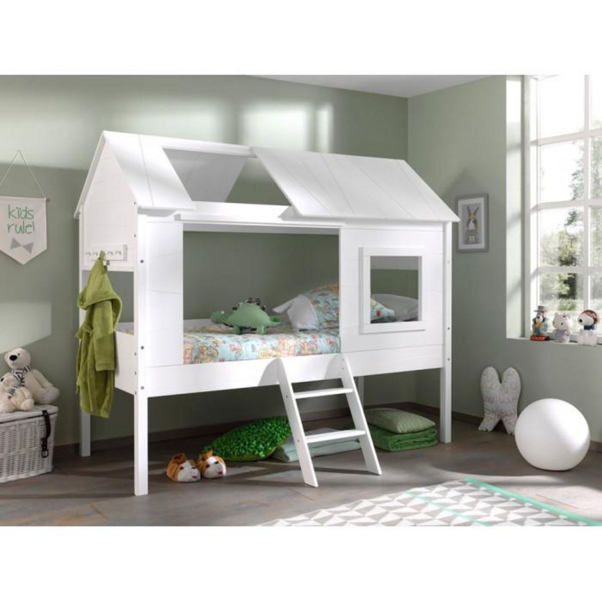 Paris Prix Lit Cabane Enfant  Charlotte  90x200cm Blanc
