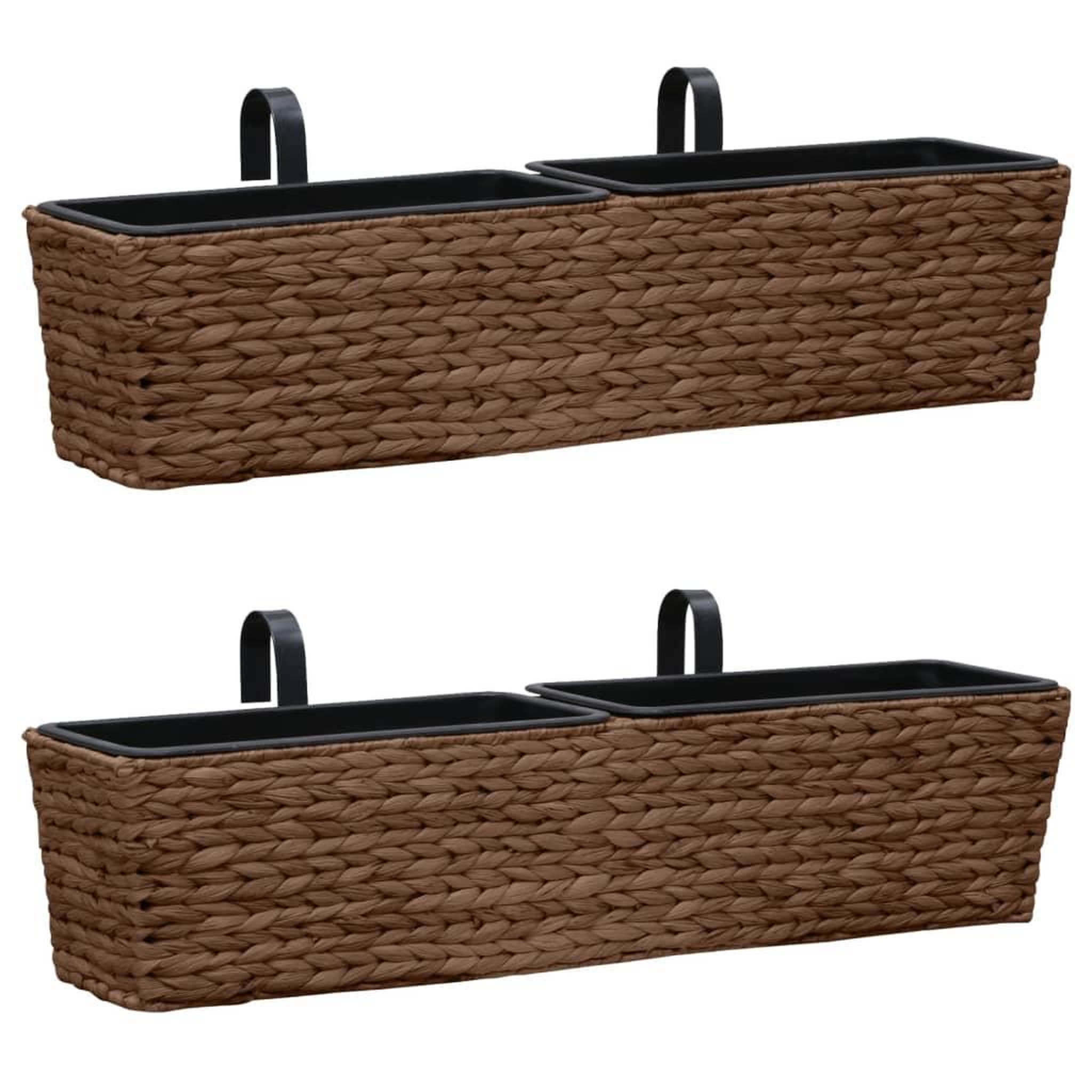 Voir la diapositive 1 : VIDAXL Pots de fleurs 2 pcs jacinthe d'eau marron