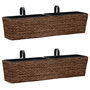 Voir la diapositive 1 : VIDAXL Pots de fleurs 2 pcs jacinthe d'eau marron