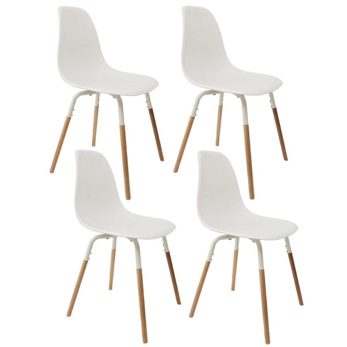 The Home Deco Factory Lot de 4 Chaises scandinave Phenix en polypropylène et métal