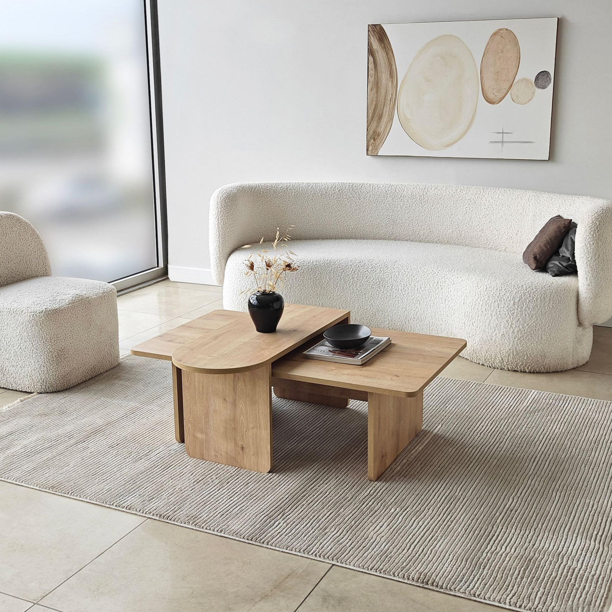 Habitat et Jardin Ensemble de table basse en bois  Paris  105 x 60 x 35 cm - Bronze