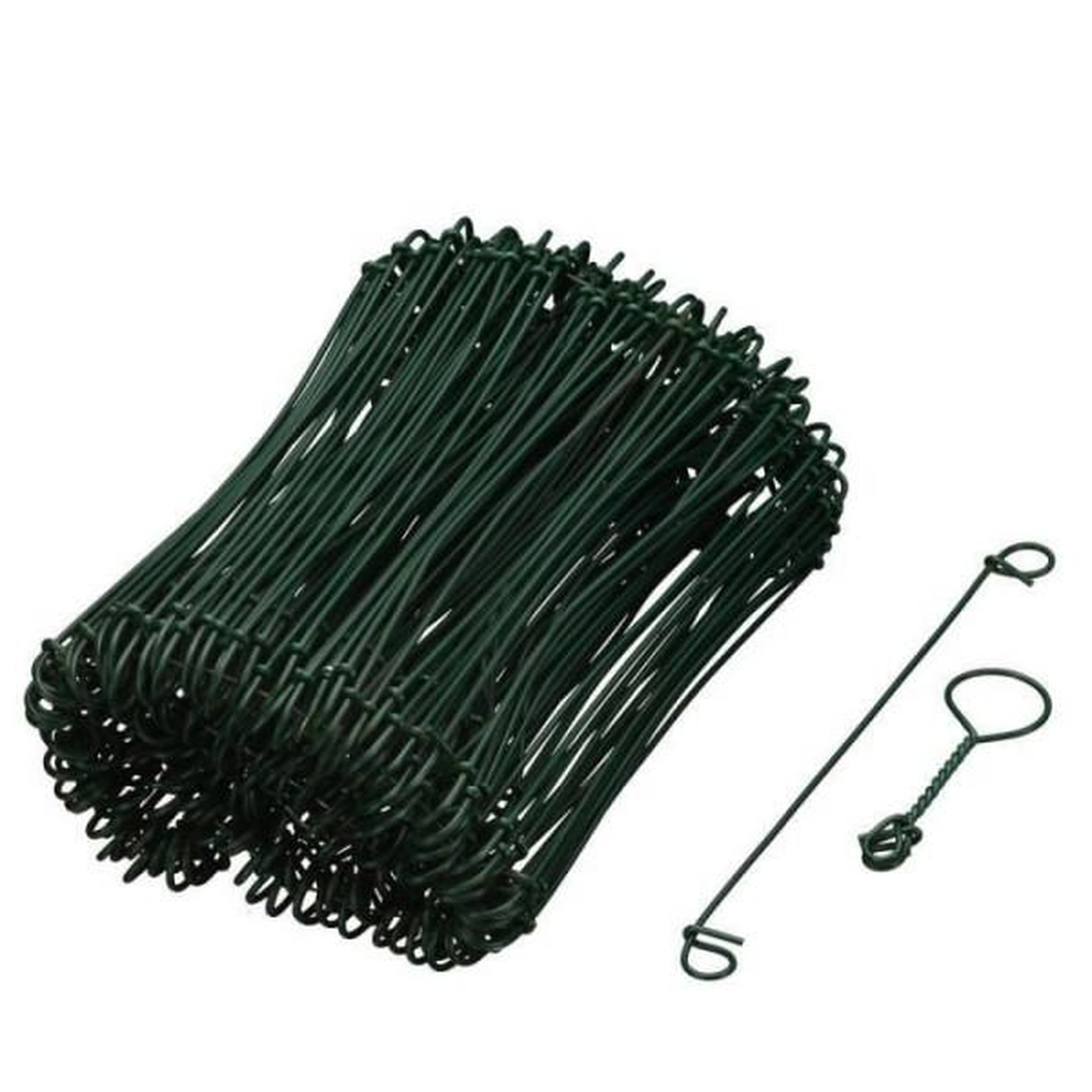 NATURE NATURE Lot de 200 Liens a boucle en acier galvanisé plastifié naturellement vert - (L16 cm x Ø1,4 mm)