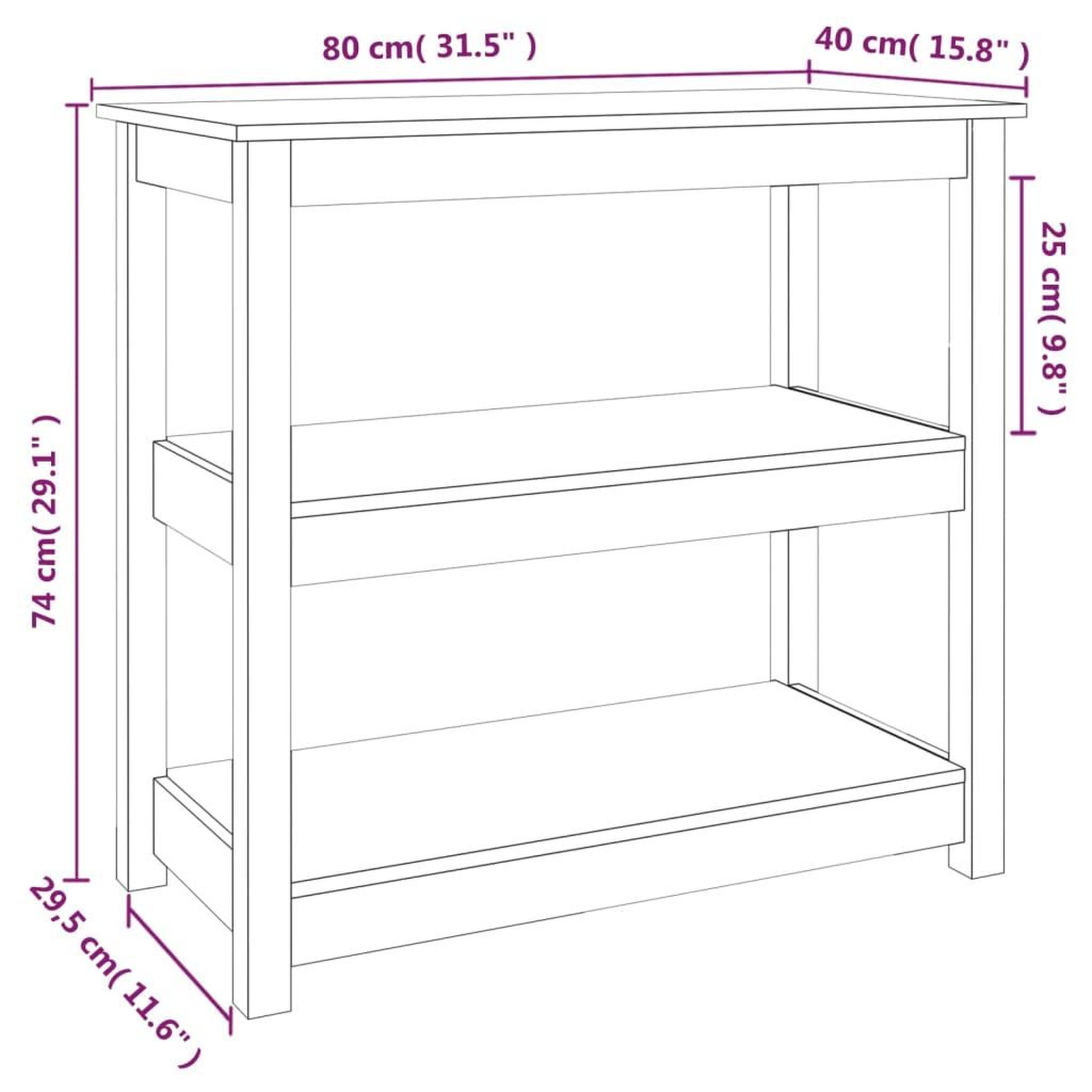Voir la diapositive 6 : VIDAXL Table console 80x40x74 cm Bois massif de pin