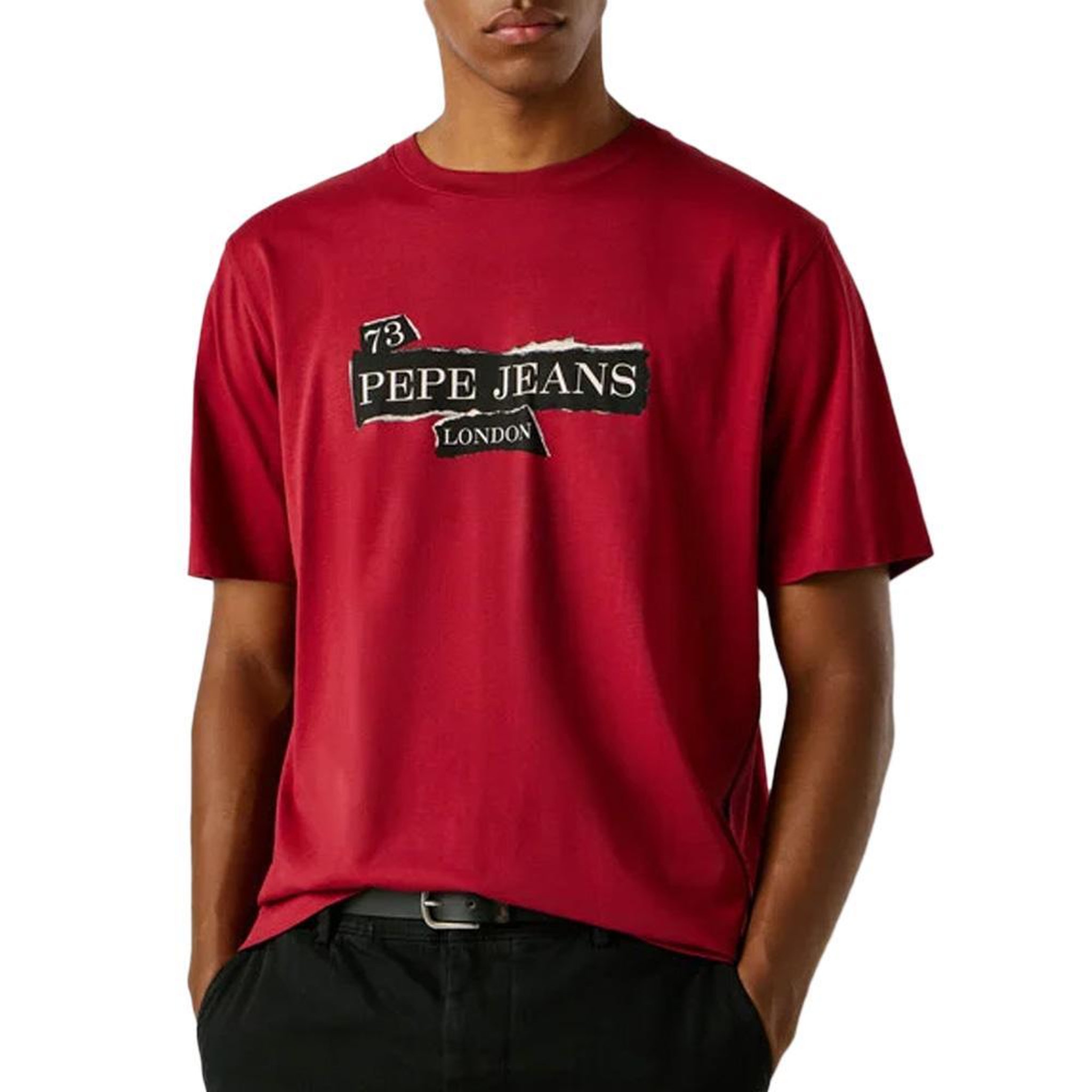 Pepe Jeans T Shirt  Homme Pepe jeans Griffin. Coloris disponibles : Rouge
