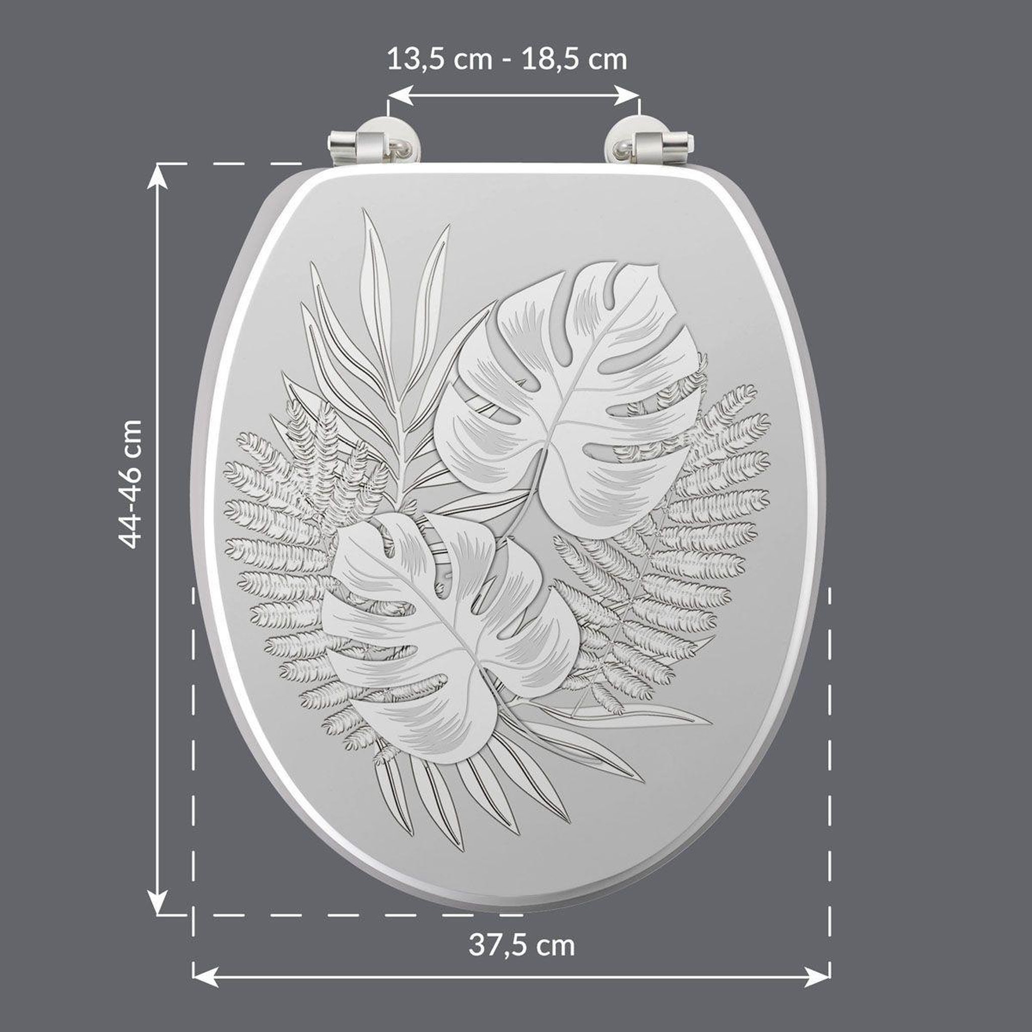 Voir la diapositive 6 : Douceur d'Intérieur Abattant wc imprimé  amber  46cm gris