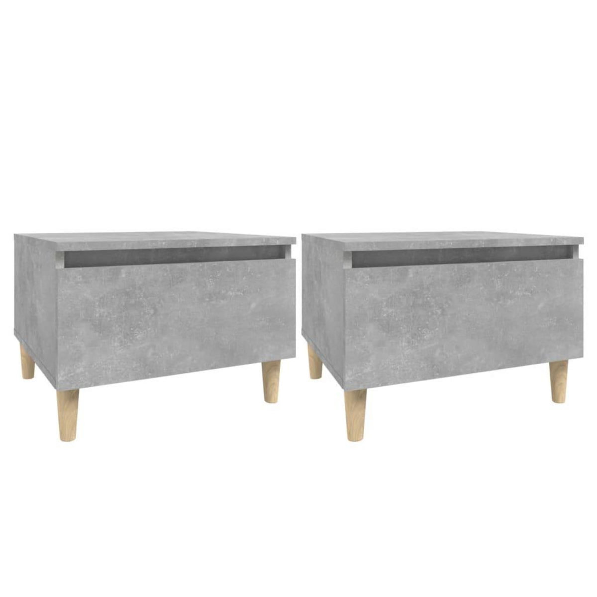 VIDAXL Tables d'appoint 2 pcs Gris beton 50x46x35 cm Bois d'ingenierie