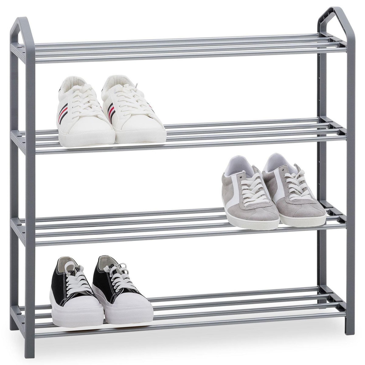 IDIMEX Étagère à chaussures TRALEE à quatre niveaux, en métal et plastique