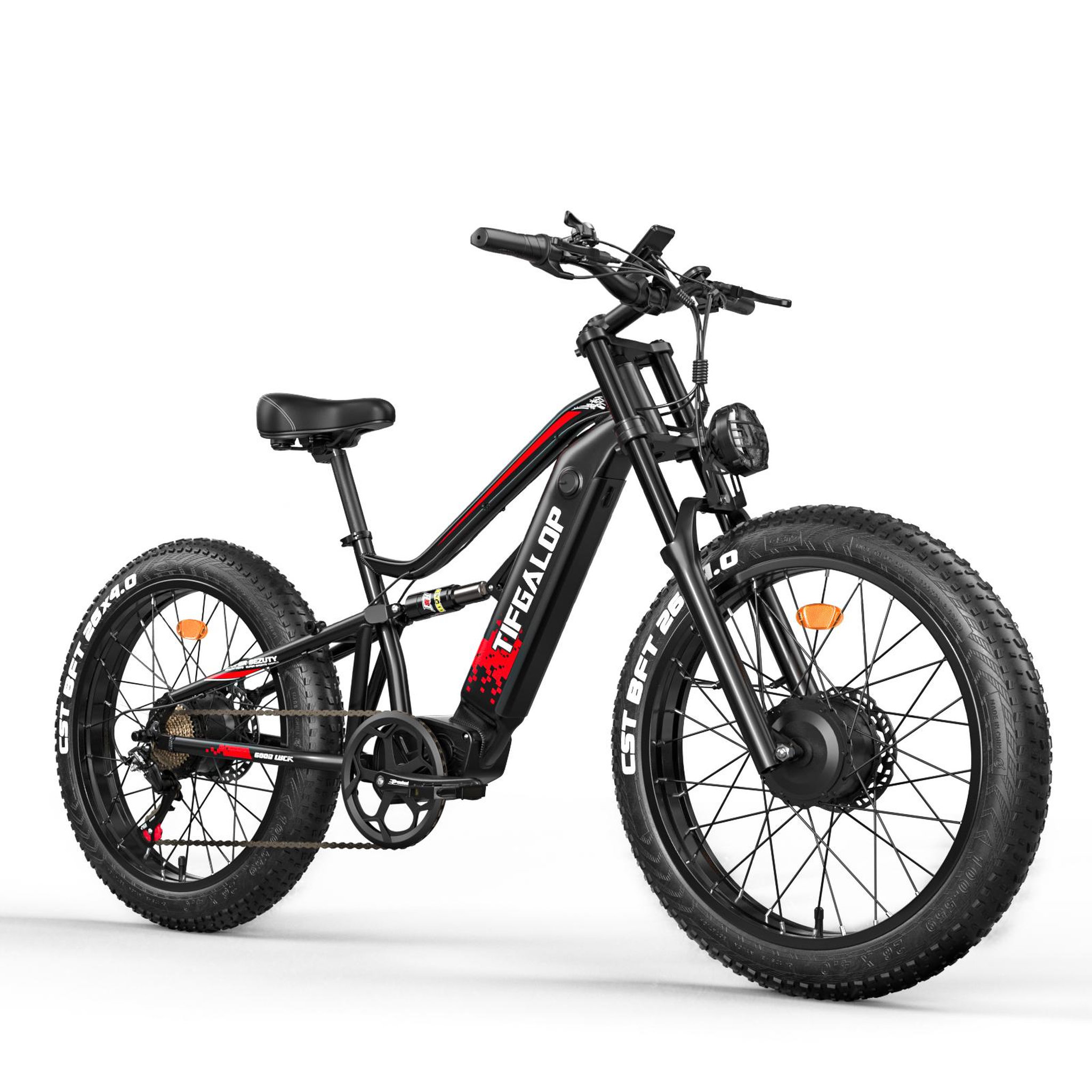 Voir la diapositive 2 : TIFGALOP Vélo électrique Tifgalop ES7Pro, double moteur, batterie 52 V 21 Ah, double suspension