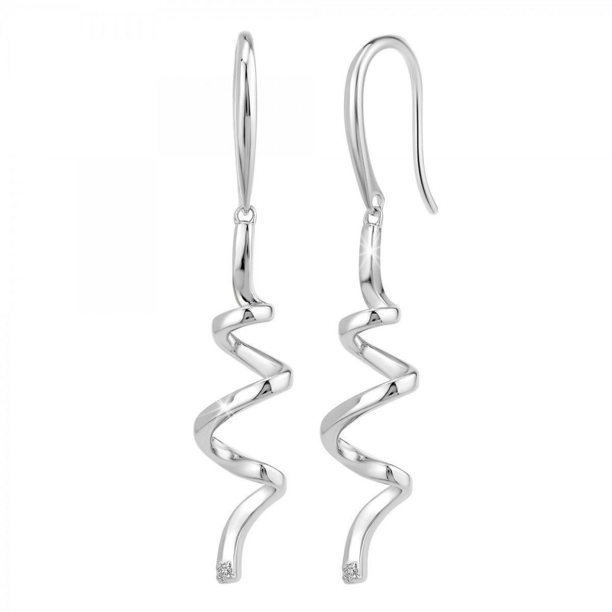 SC CRYSTAL Boucles d'oreilles par SC Crystal ornées d'un véritable diamant blanc