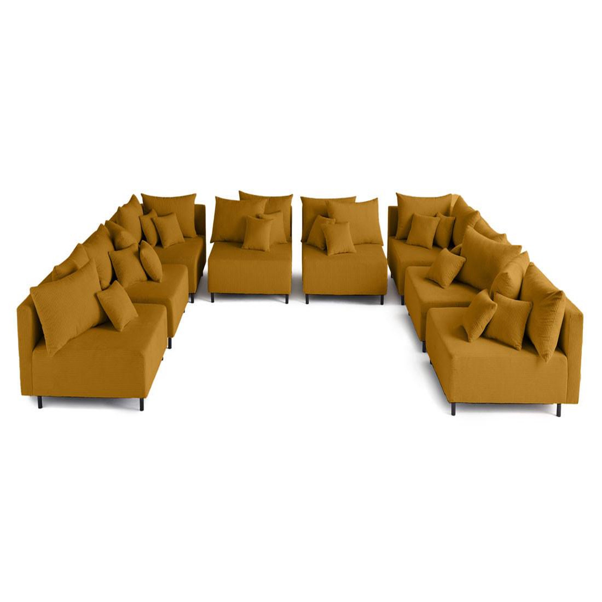 Voir la diapositive 2 : LISA DESIGN Edinburg - canapé modulable panoramique 8 places - en velours côtelé