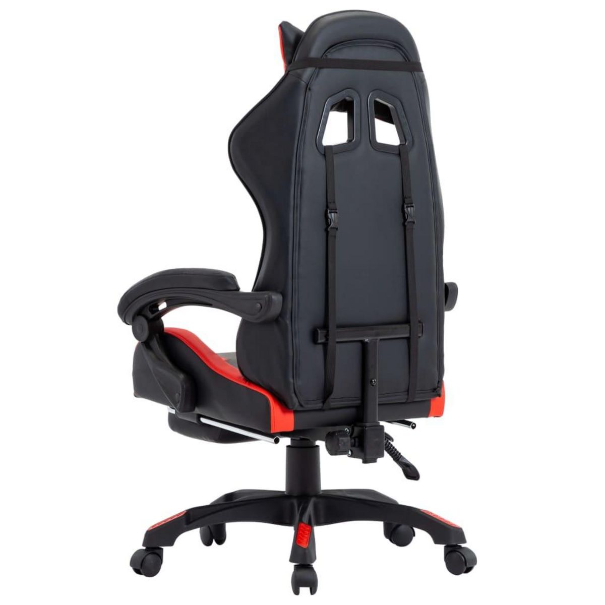 VIDAXL Fauteuil de jeux video et repose-pied Rouge et noir Similicuir