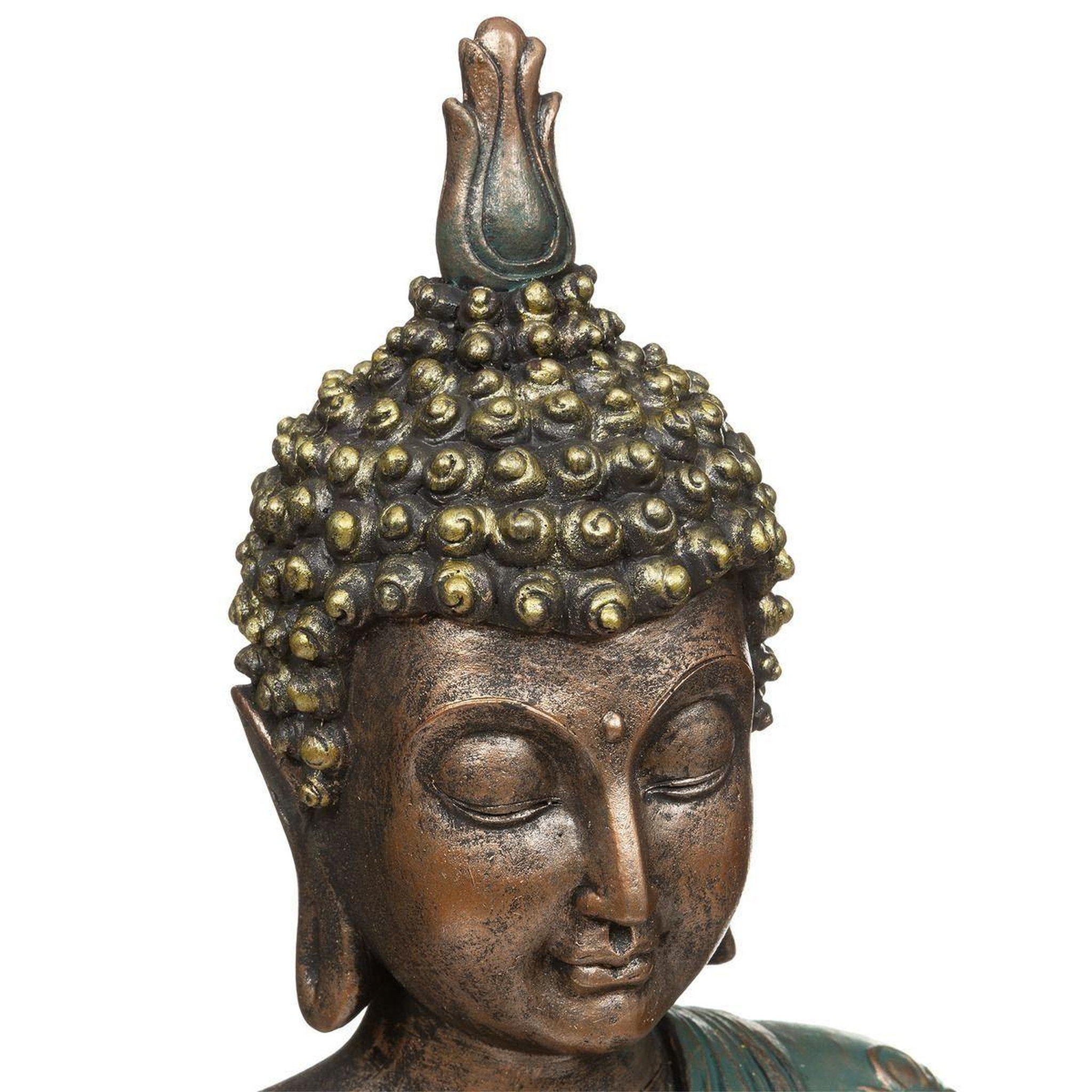Voir la diapositive 2 : ATMOSPHERA Bouddha vintage  anju  43cm bleu & bronze