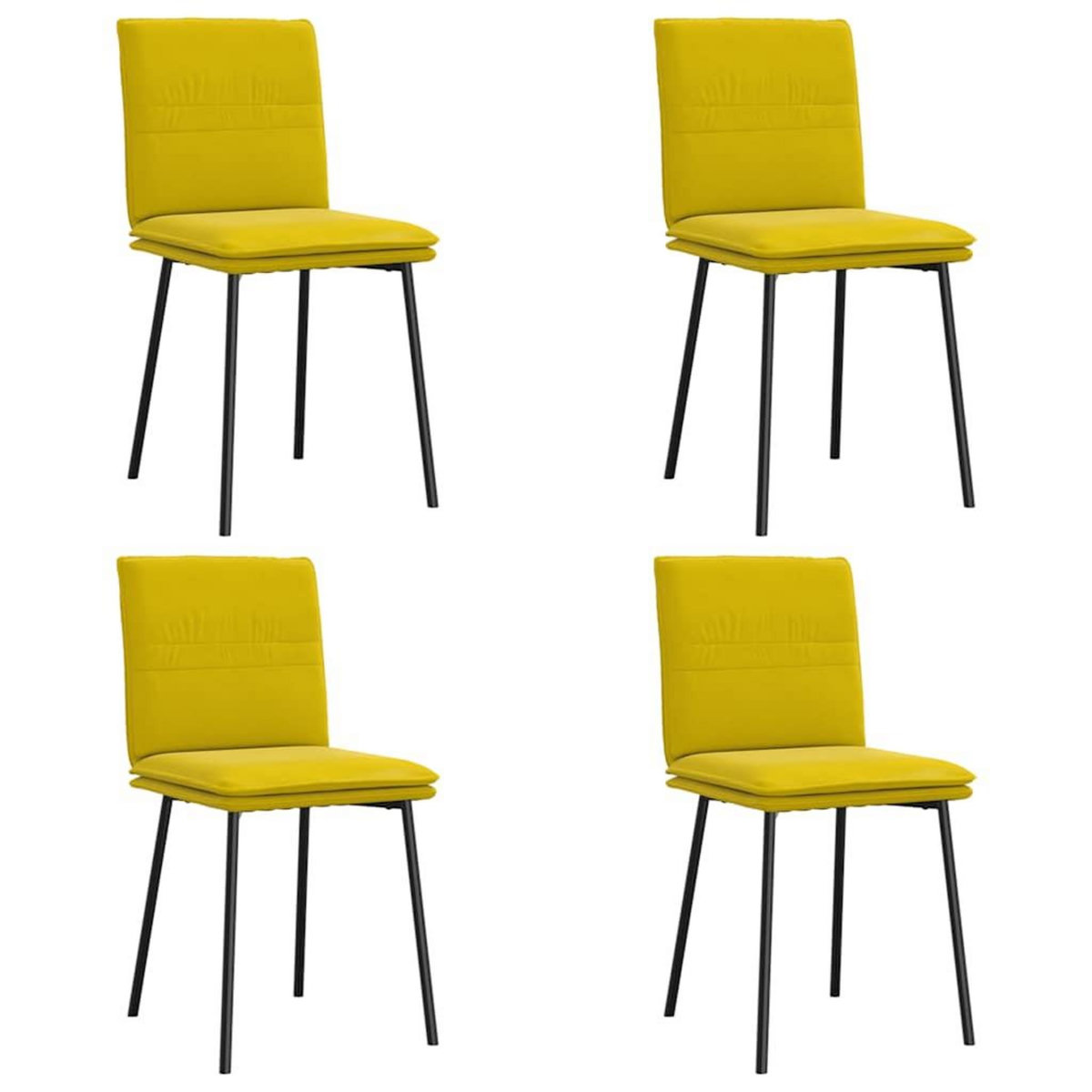VIDAXL Chaises a manger lot de 4 jaune velours