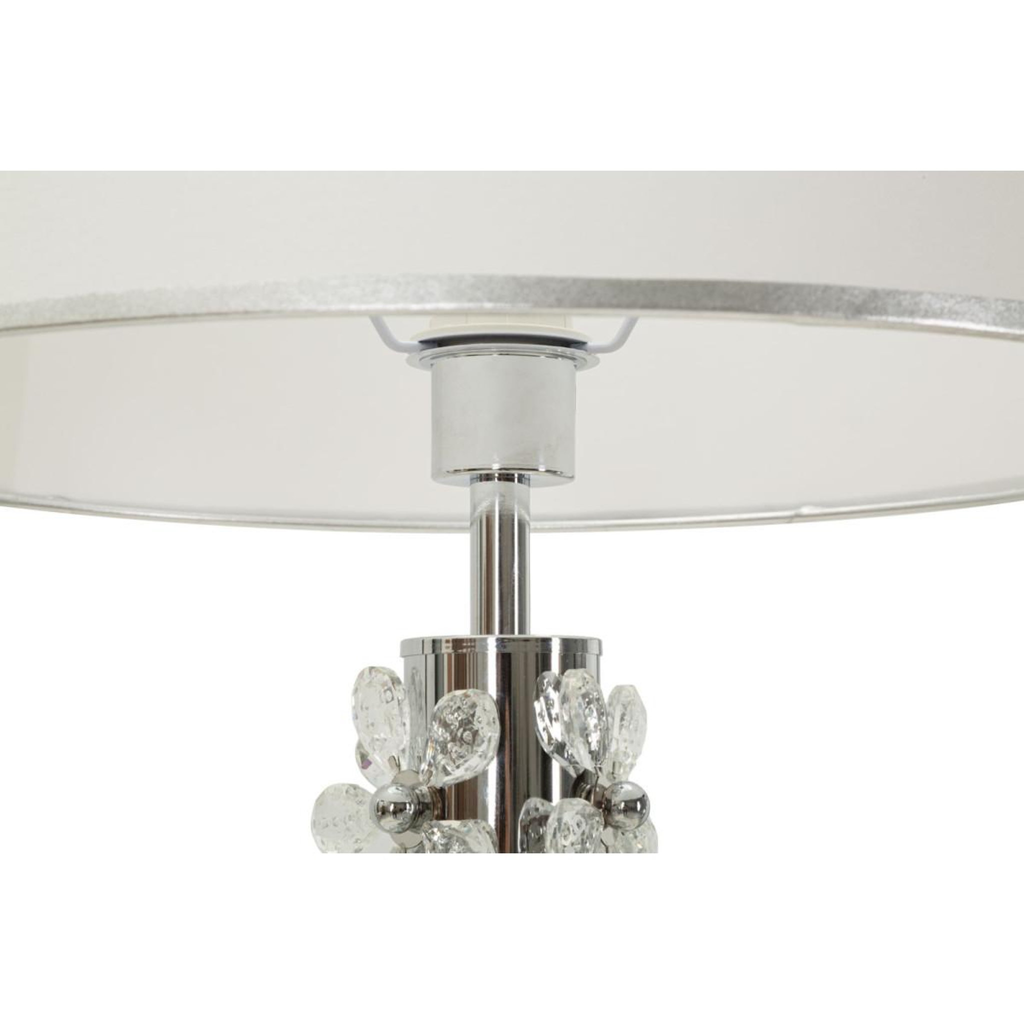 Voir la diapositive 2 : Paris Prix Lampe à poser design  silver flower  74cm argent
