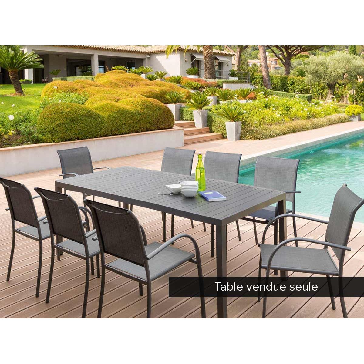 HESPERIDE Table de jardin rectangulaire Piazza Aluminium 8 places Graphite - Hespéride