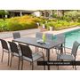 Voir la diapositive 2 : HESPERIDE Table de jardin rectangulaire Piazza Aluminium 8 places Graphite - Hespéride