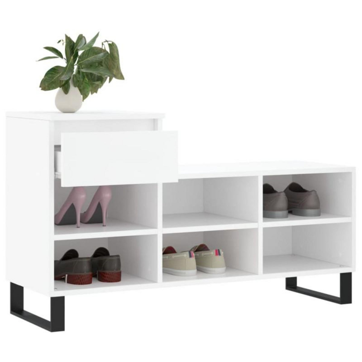 VIDAXL Armoire à chaussures Blanc 102x36x60 cm Bois d ingénierie