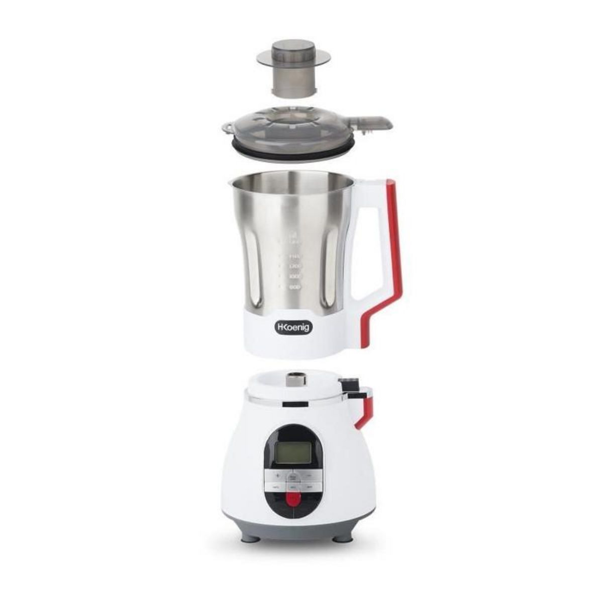 HKOENIG Blender chauffant - H.Koenig - MXC36 - 900 W - 1,4 L - Inox - 3 vitesses + Pulse