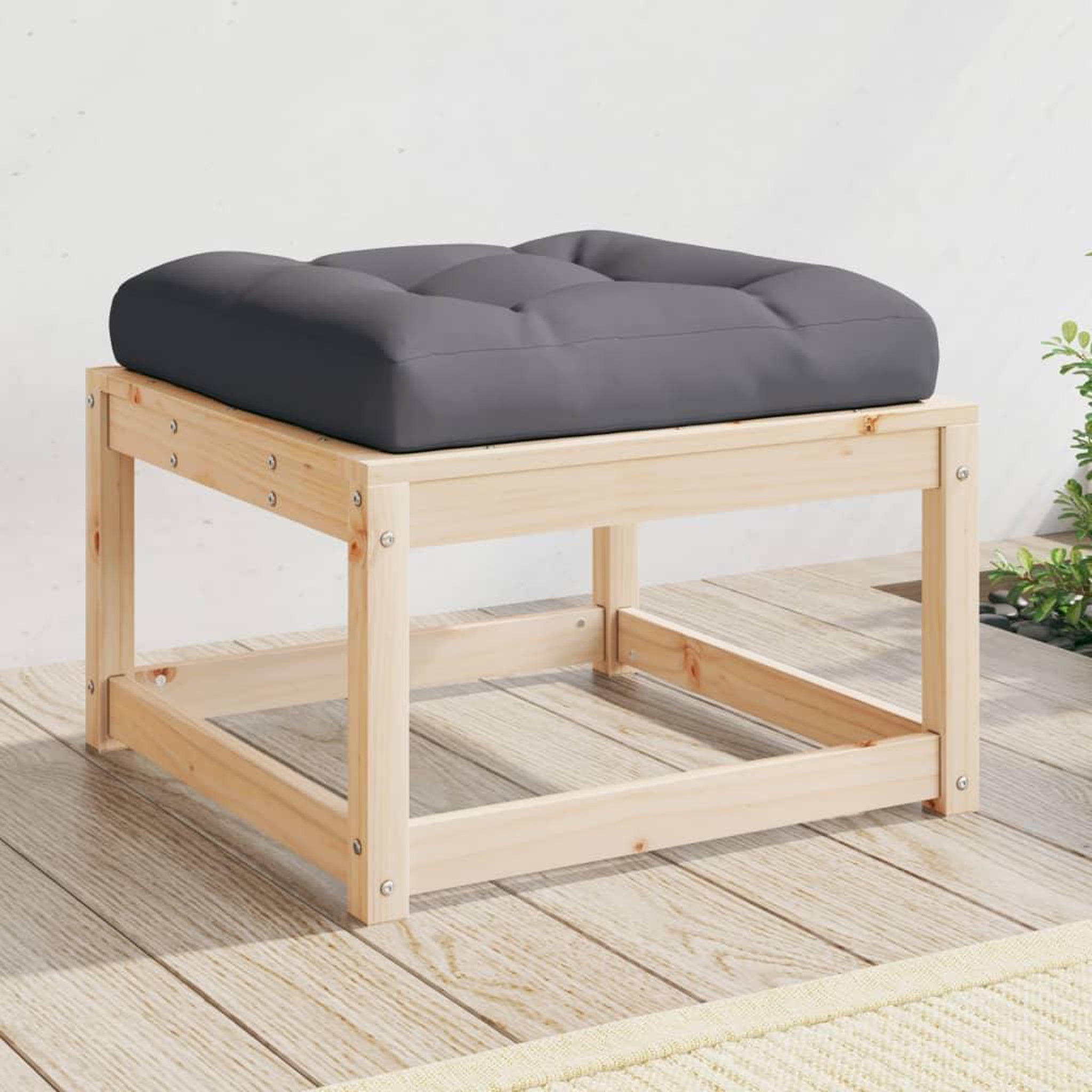 VIDAXL Repose-pied de jardin avec coussins bois de pin massif