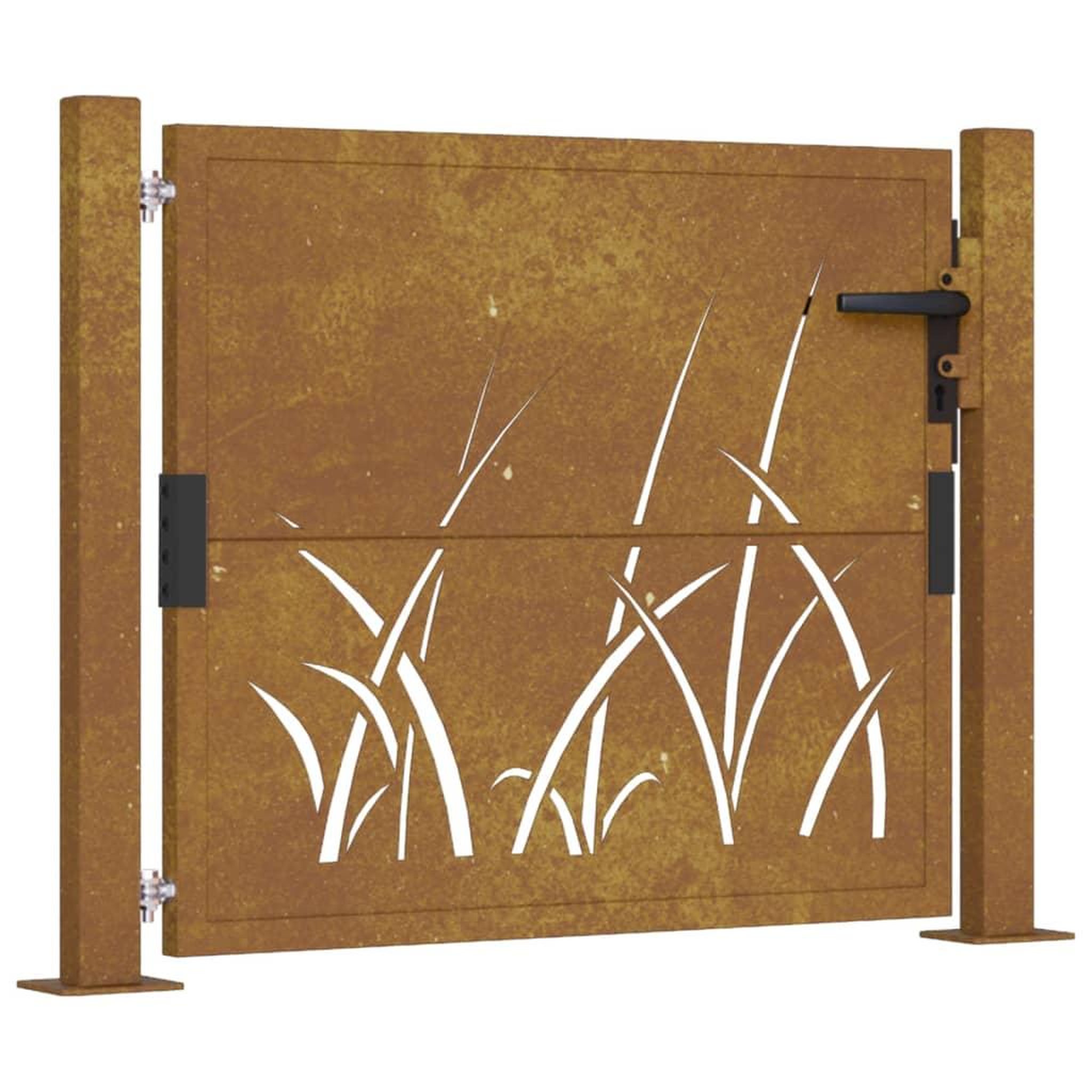 Voir la diapositive 2 : VIDAXL Portail de jardin 105x80 cm acier corten conception d'herbe