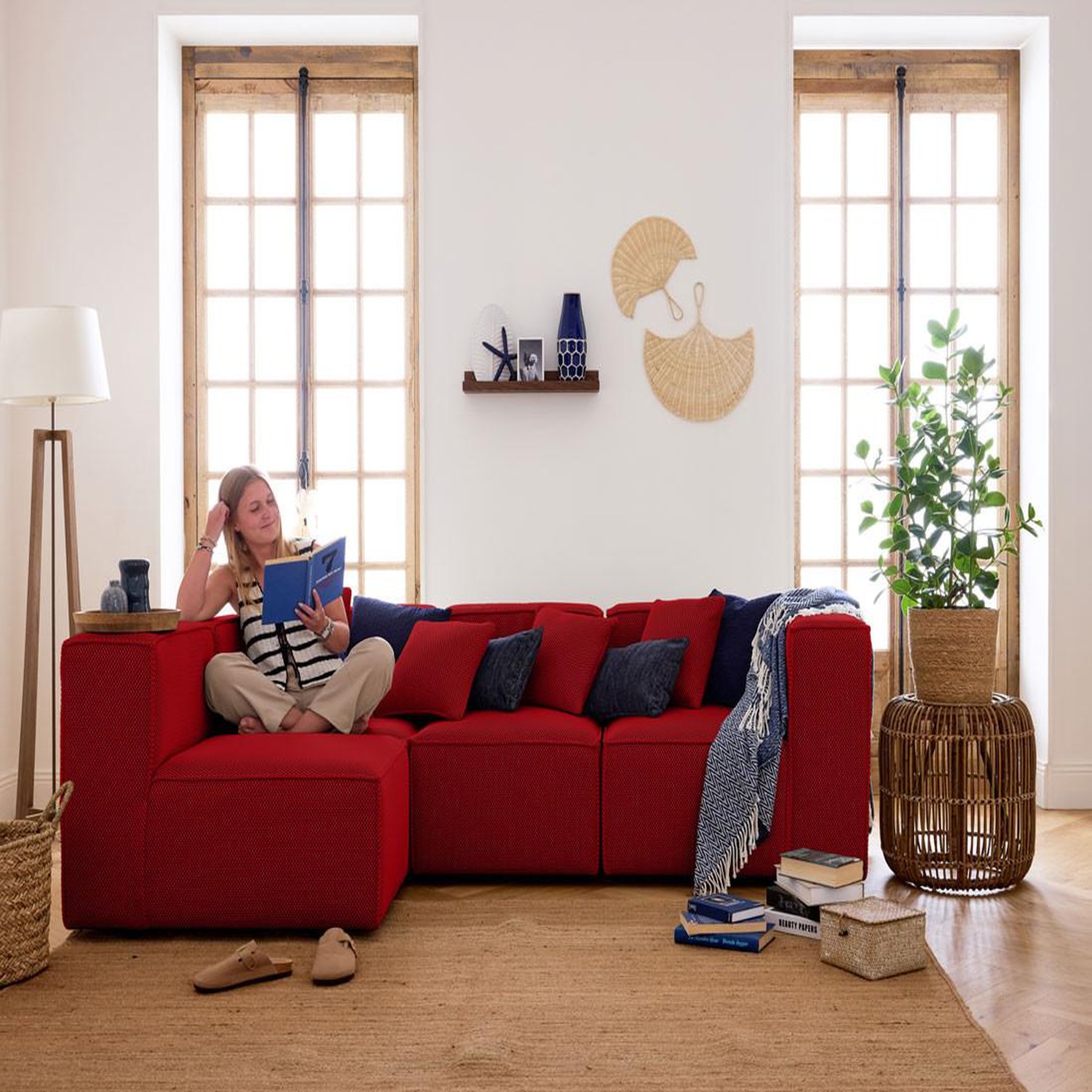Voir la diapositive 3 : LISA DESIGN Arty - module d'assise droit - en tissu mailles 3d