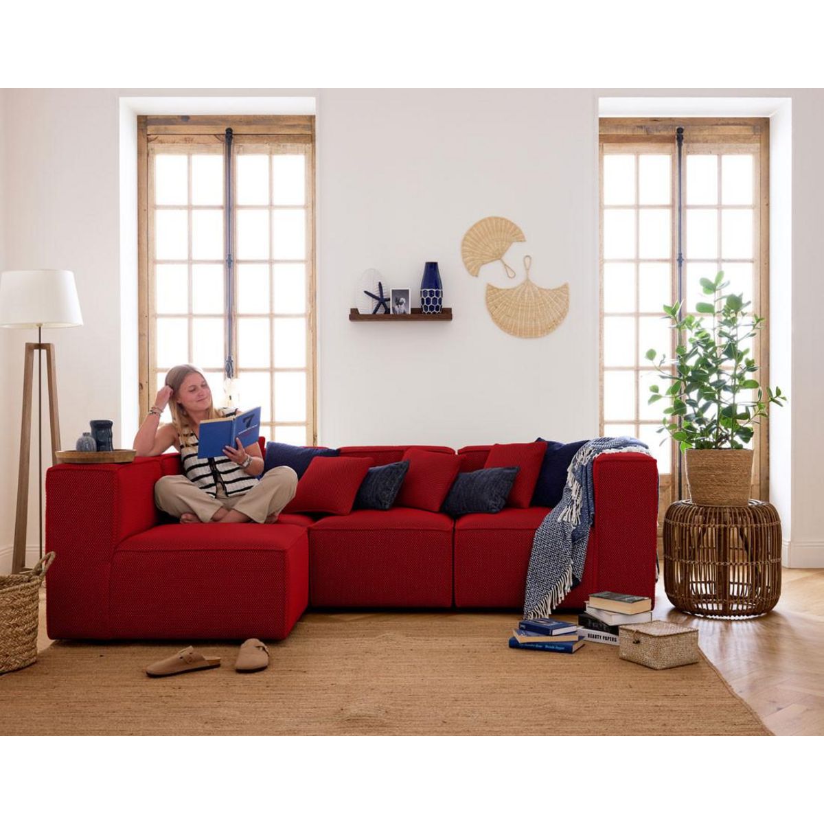 LISA DESIGN Arty - module d'assise droit - en tissu mailles 3d