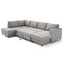 Voir la diapositive 2 : LISA DESIGN Jake - canapé panoramique d'angle gauche 7 places convertible avec coffre en tissu velours relief