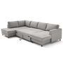 Voir la diapositive 2 : LISA DESIGN Jake - canapé panoramique d'angle gauche 7 places convertible avec coffre en tissu velours relief