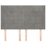 Voir la diapositive 3 : VIDAXL Tete de lit avec oreilles Gris clair 147x16x118/128 cm Velours