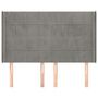 Voir la diapositive 3 : VIDAXL Tete de lit avec oreilles Gris clair 147x16x118/128 cm Velours