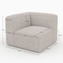 Voir la diapositive 4 : MAISON PAVANE Angle interchangeable pour canapé modulable en tissu beige-Hestia