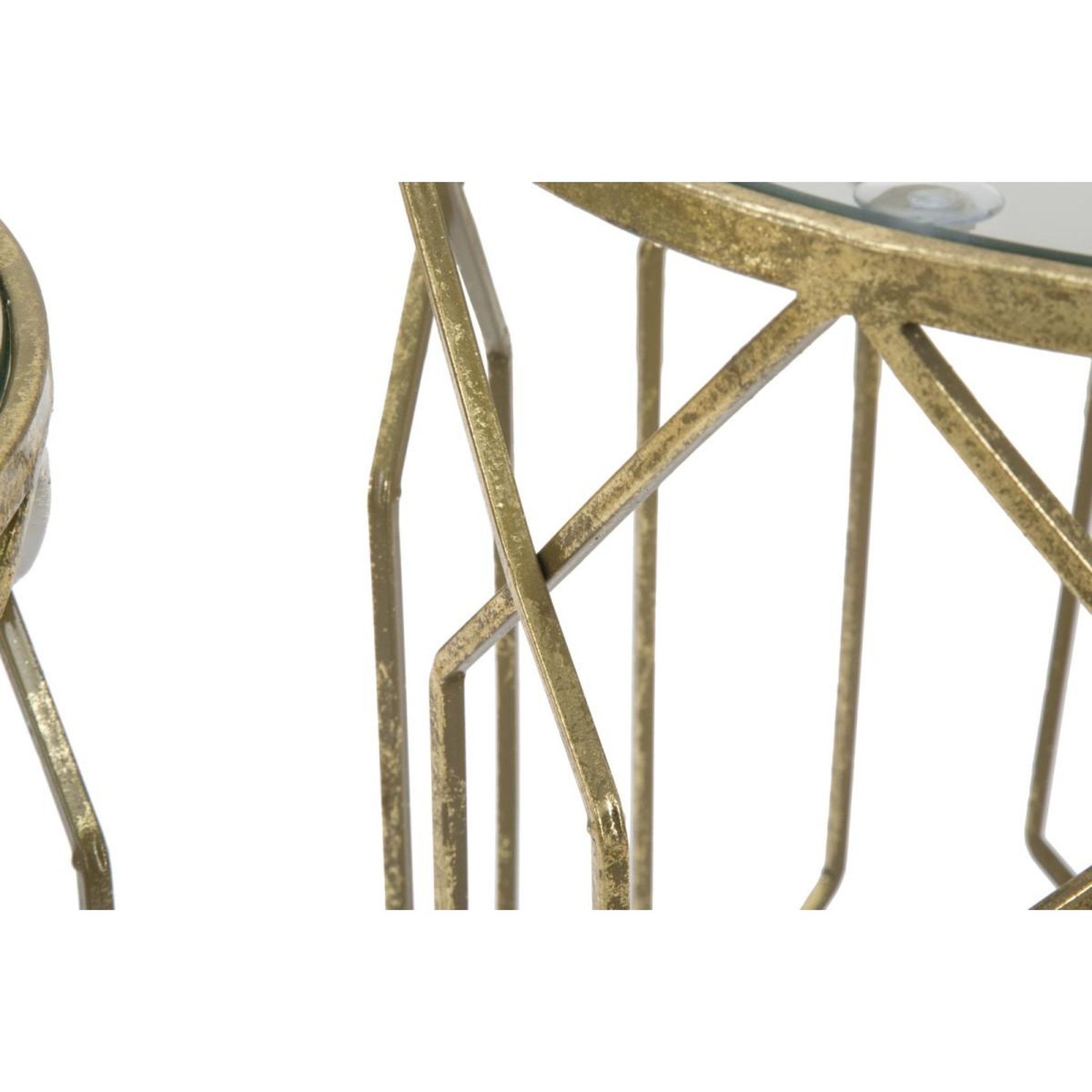 Voir la diapositive 5 : Paris Prix Lot de 2 tables d'appoint  tunis  53cm or